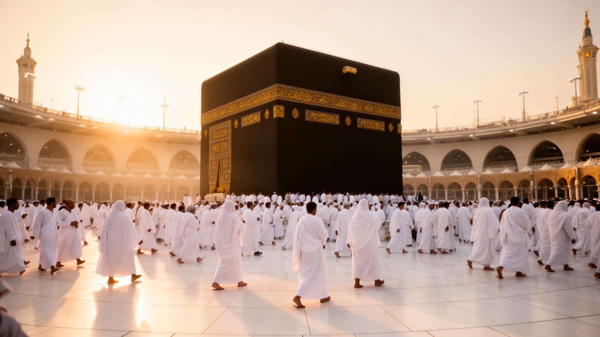 The Holy Kaaba at sunset